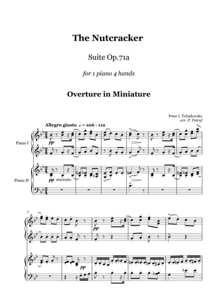 Tchaikovsky - The Nutcracker (suite), Op.71a - 1 Piano 4 Hands, Score ...