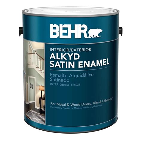 BEHR 1 gal. White Alkyd Satin Enamel Interior/Exterior Paint-790001 - The Home Depot