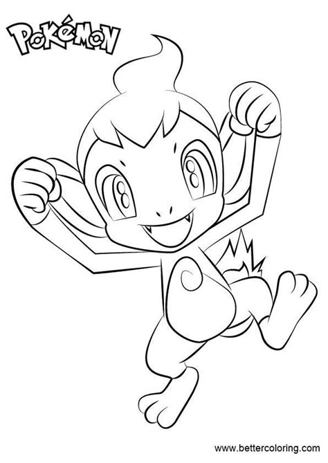 Pokemon Coloring Pages Chimchar - Free Printable Coloring Pages