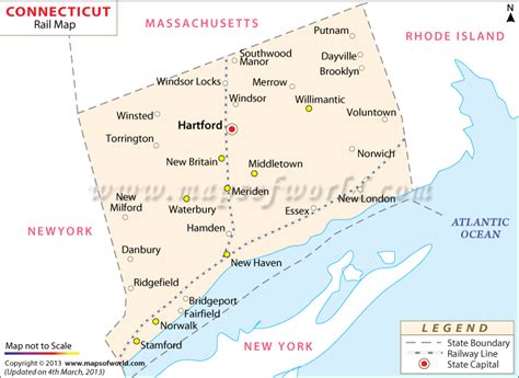 Connecticut Rail Map | Connecticut Train Map