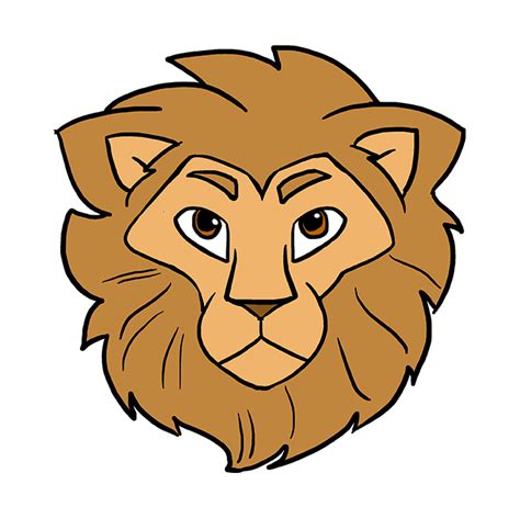 How to Draw a Lion Head - Really Easy Drawing Tutorial | Lion face drawing, Lion drawing simple ...