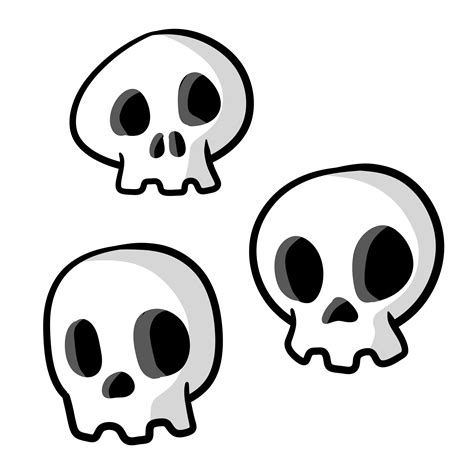 Set of funny skulls. White human bones. scary element of Halloween ...