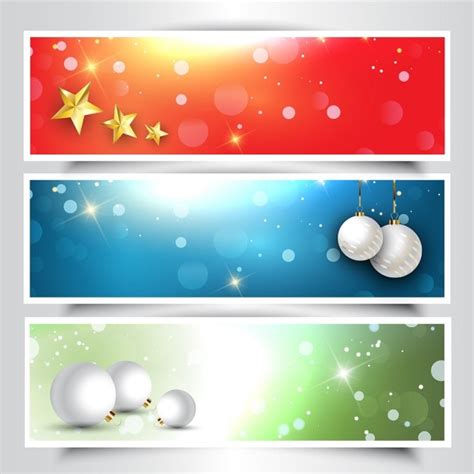 Free Vector | Collection of decorative christmas headers