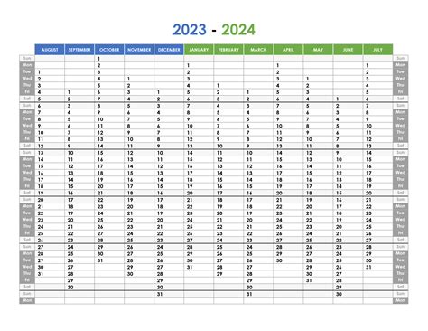 Yearly calendar 2023-2024 – free-calendar.su