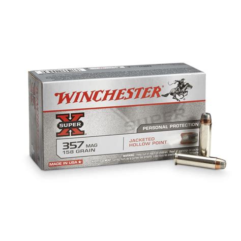 Winchester Super-X Handgun .357 Magnum 158 Grain JHP 50 rounds - 13954, .357 Magnum Ammo at ...