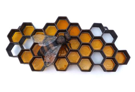 Copper Honey Bee and Honeycomb Wall Sculpture - Artist, Sculptor, Metalsmith