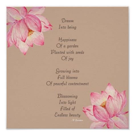 Dream Poem with Lotus Flowers Poster | Zazzle | Flower poem, Poems, Lotus flower