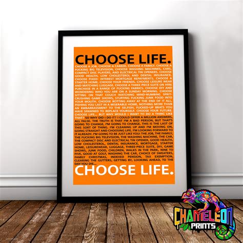 Trainspotting Choose Life Movie Poster buy 2 Get 1 Free Use Discount ...