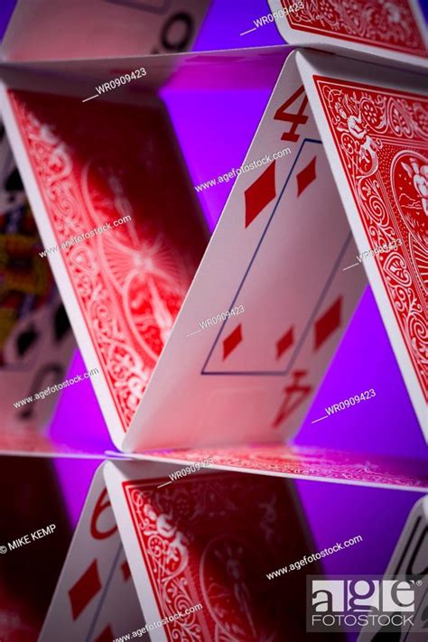 Playing cards stacked in a pyramid shape, Stock Photo, Picture And Royalty Free Image. Pic ...