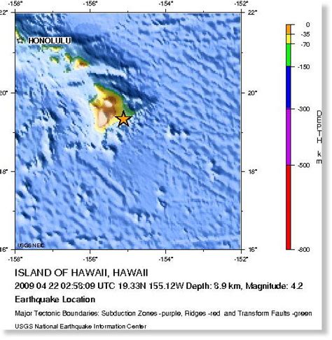 US: Earthquake Magnitude 4.2 Island of Hawaii, Hawaii — Earth Changes ...