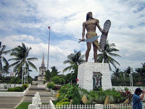 The Mactan Shrine, located on Mactan Island, just of the coast from ...