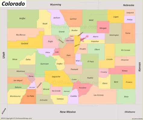 Colorado county map