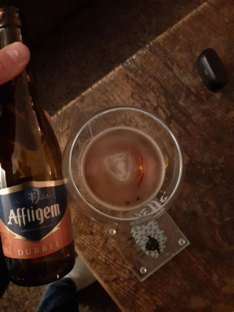 The foam of this Affligem beer looks like the Affligem logo : r ...