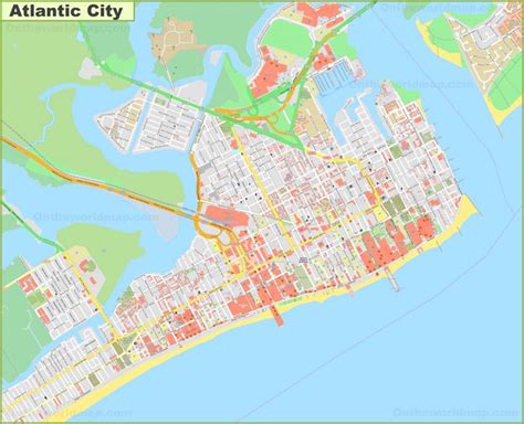 Large detailed map of Atlantic City - Ontheworldmap.com