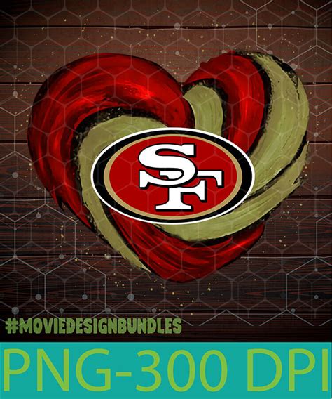 ST 49ERS HEART PNG CLIPART ILLUSTRATION - Movie Design Bundles