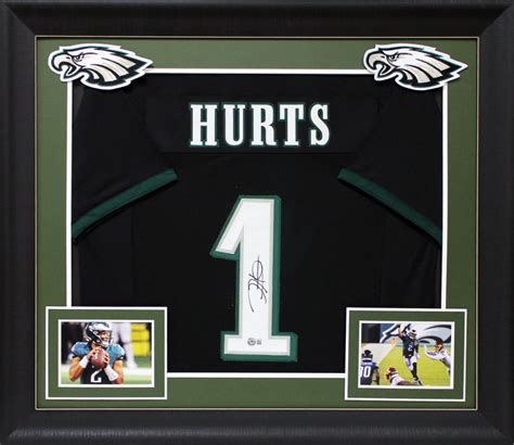 Jalen Hurts Signed Custom Framed Jersey Display (Beckett) | Pristine ...