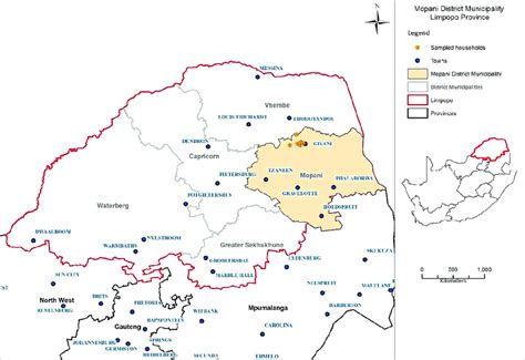 Map showing the location of Mopani District in Limpopo Province, South... | Download Scientific ...