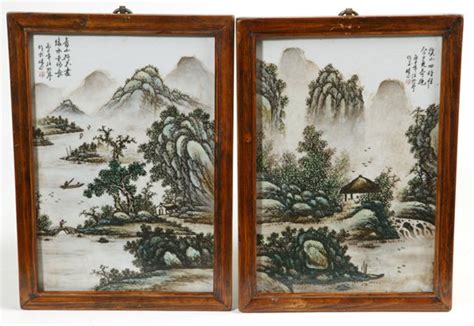 Pr. Chinese Porcelain Landscape Paintings