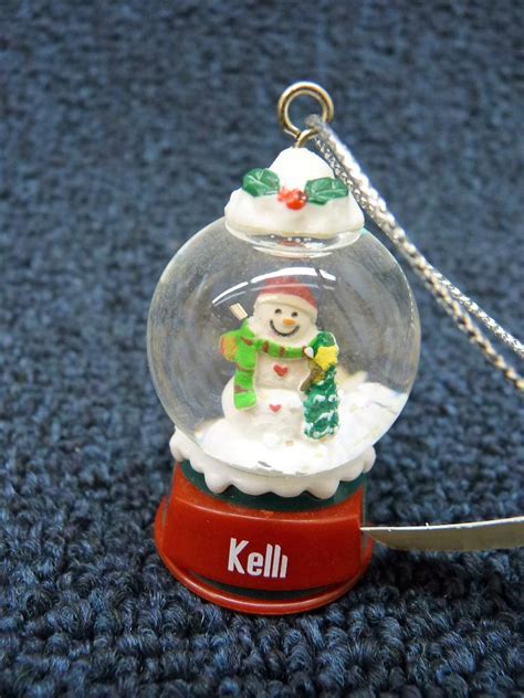 Cute GANZ Personalized Name Snowman Snow Globe Ornament K thru P | eBay