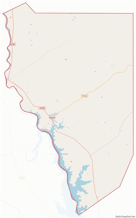 Map of Zapata County, Texas - Thong Thai Real