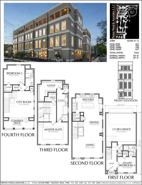 New Townhomes Plans, Narrow Townhouse Development Design, Brownstones – Preston Wood ...