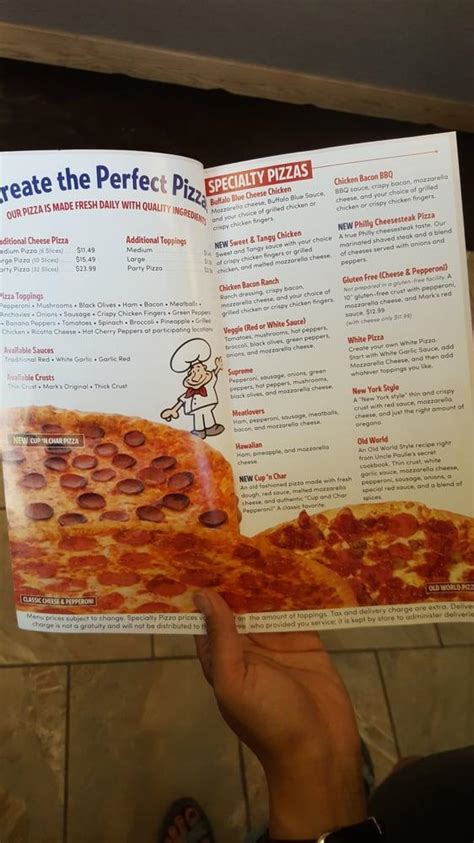 Menu at Mark's Pizzeria, Rochester, Five Mile Line Rd