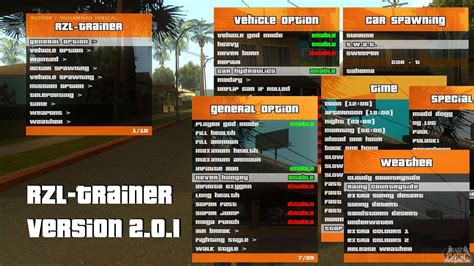 R'-TRAINER V2.0.1 - truco de menú para GTA San Andreas