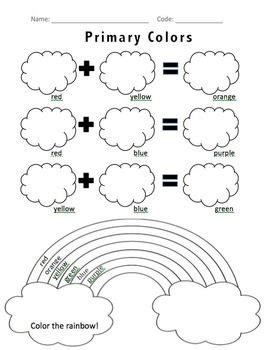 the rainbow worksheet for primary school