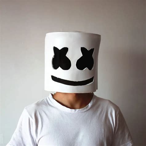 Funny Marshmello Mask Cosplay Costume DJ Tiesto Full Face Hard Latex ...