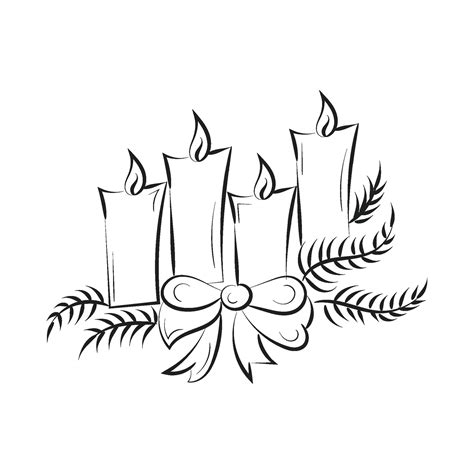 Christmas Candle Holy Light. Advent Wreath for print or use as poster, card, flyer or T Shirt ...