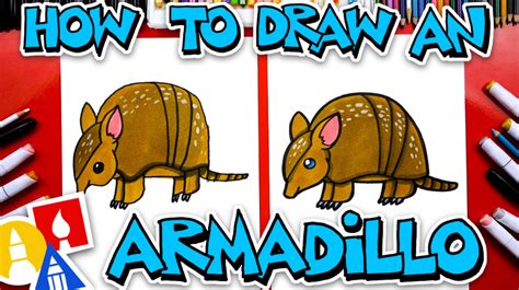 Today, we’re learning how to draw a funny and cute armadillo cartoon ...