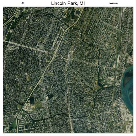 Aerial Photography Map of Lincoln Park, MI Michigan