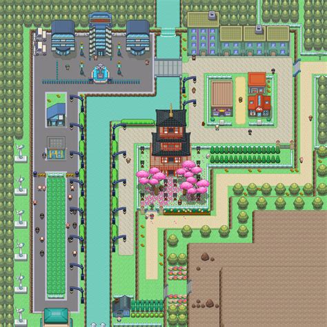 an overhead view of the pokemon world map