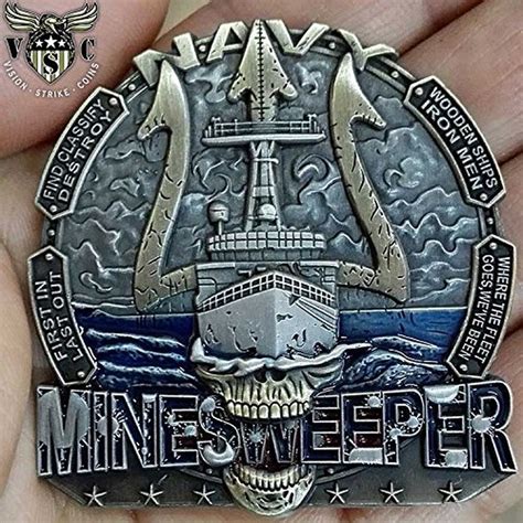 US Navy Minesweeper Wooden Ships Iron Men 2.5" Challenge Coin Double ...