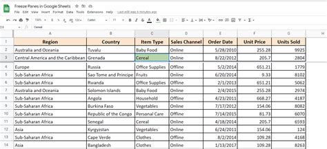 How To Freeze Panes (multiple Rows & Columns) In Google Sheets | SpreadCheaters