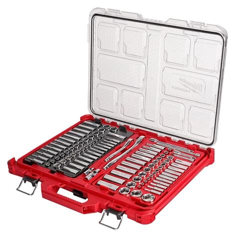 Milwaukee Tool PACKOUT 3/8" et 1/4" Drive SAE/Metric Ratchet and Socket ...