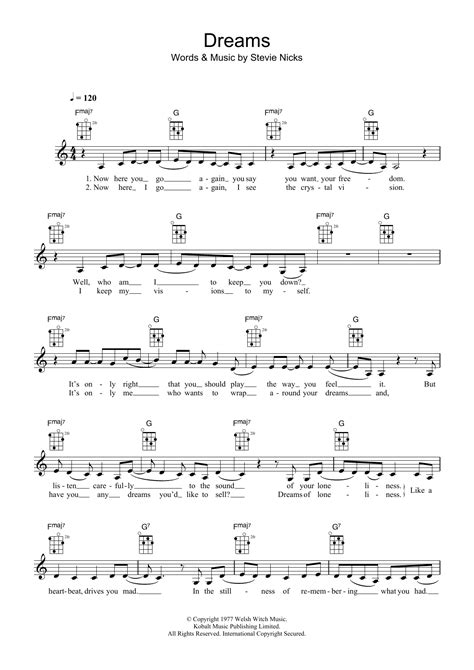 Dreams by Fleetwood Mac Sheet Music for Ukulele at Sheet Music Direct