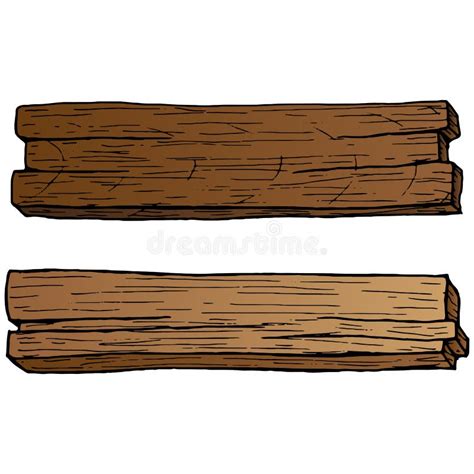 Wooden Plank. Vector Illustration of a Wooden Board with a Blank Space ...