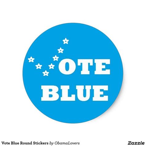 Vote Blue Round Stickers | Zazzle.com | Round stickers, Stickers, Create custom stickers