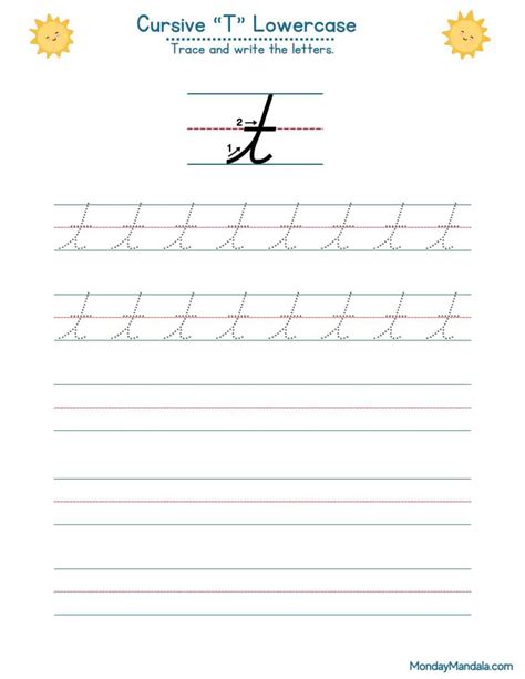 10 Cursive T Worksheets (Free Letter Writing Printables)