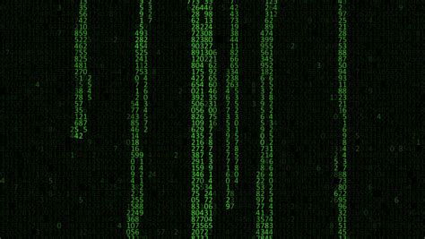 Matrix Binary Rain High Definition Animated Loop Of Green Binary Streams Falling Over A Dark ...