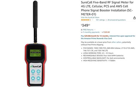 SureCall Five-Band RF Signal Meter for 4G LTE, Cellular, PCS and AWS ...