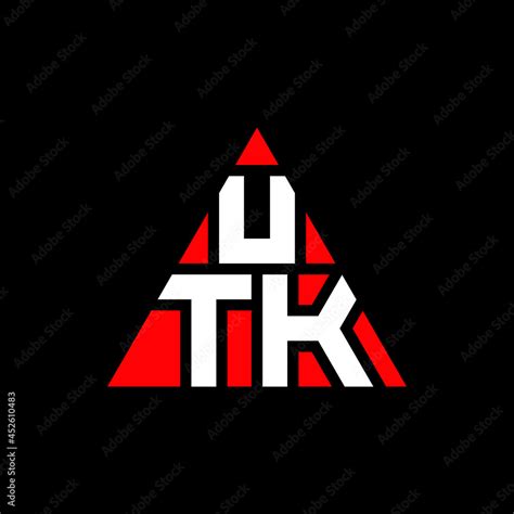 UTK triangle letter logo design with triangle shape. UTK triangle logo design monogram. UTK ...