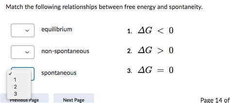 Solved Match the following relationships between free energy | Chegg.com