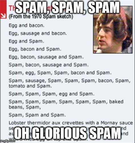 Monty Python spam menu Memes - Imgflip