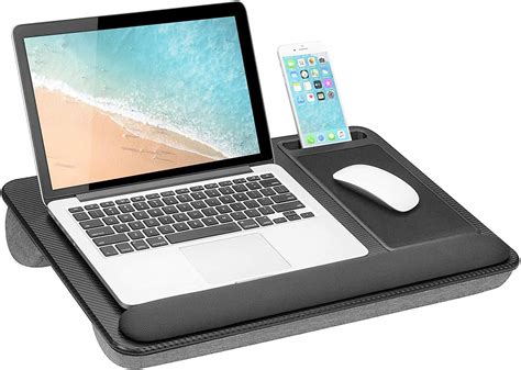 Tarkan Lap Desk with Dual Cushion, Mobile Stand, Mouse Pad & Wrist Rest for Upto 17 Inch Laptop ...