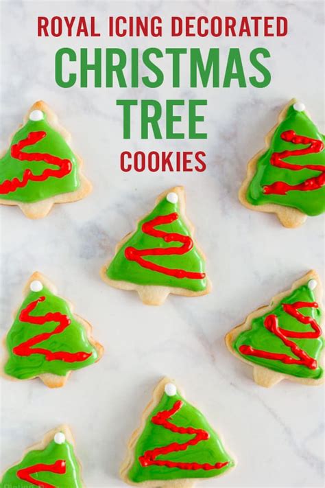 Decorated Christmas Tree Cookies with Royal Icing - Plating Pixels