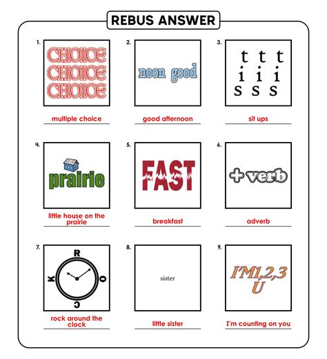 Rebus Puzzles With Answers Printable - Get Your Hands on Amazing Free ...