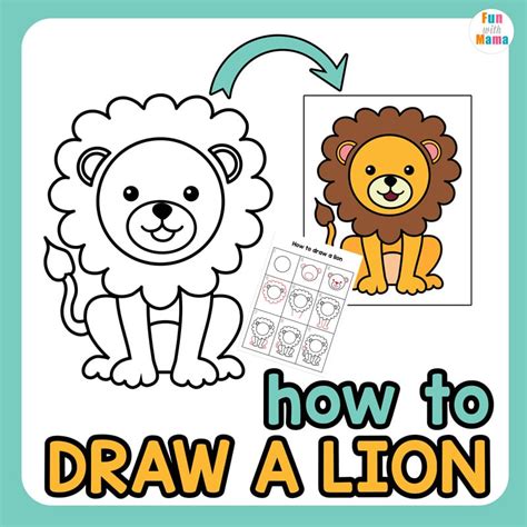 How To Draw A Lion Easy Cartoon Drawing - Fun with Mama