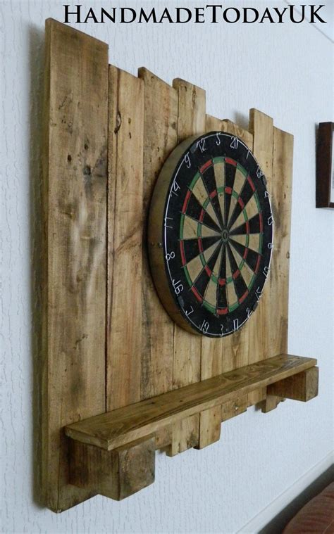 Handmade Rustic Driftwood Dartboard Backboard with built in Shelf made ...